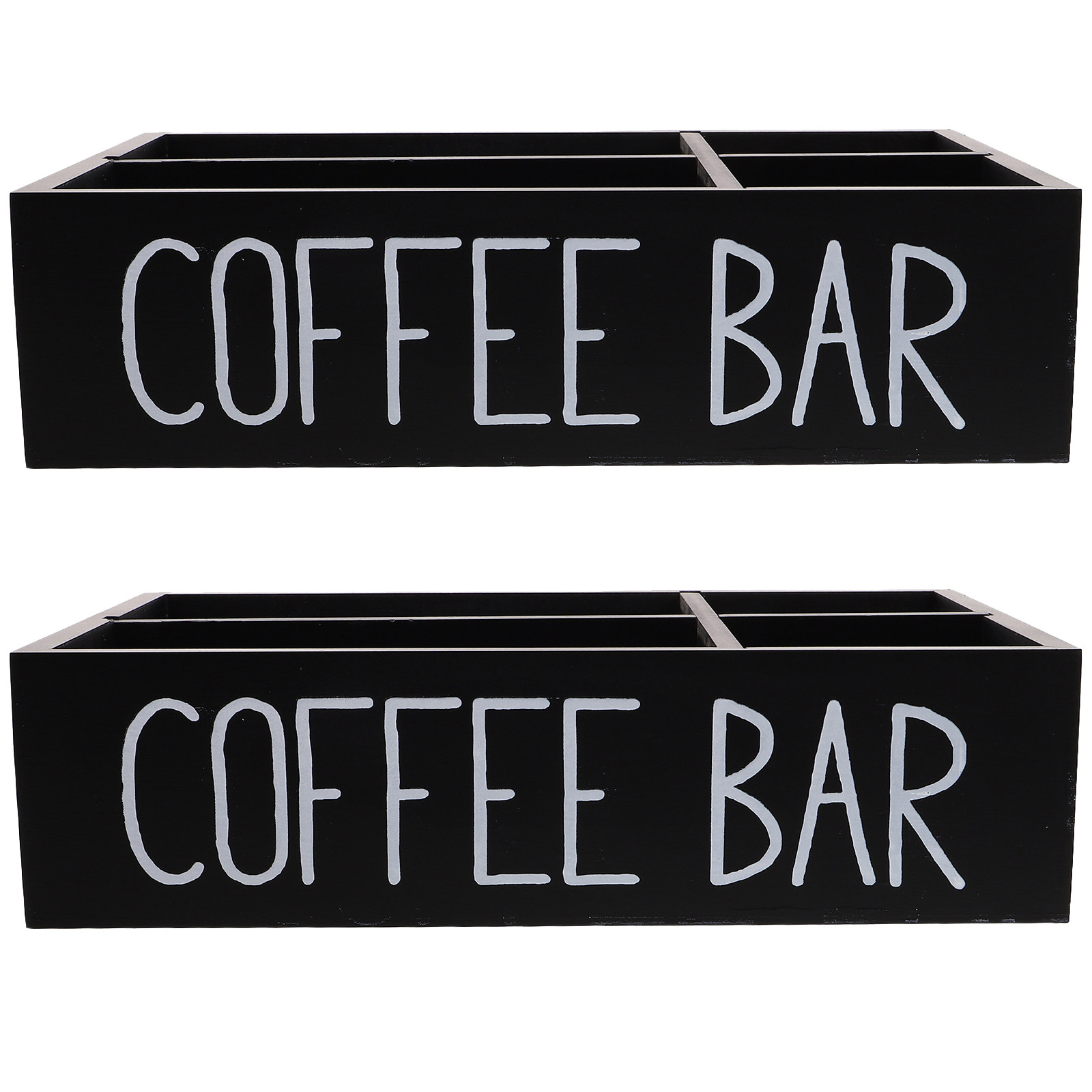 Coffee Tea Sugar - 2Pcs Coffee Station Organizer Wood Sugar
