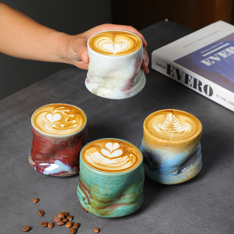 Xbloom Coffee Tea - Stoneware Espresso Cups Vintage Hand-pinched Pleated