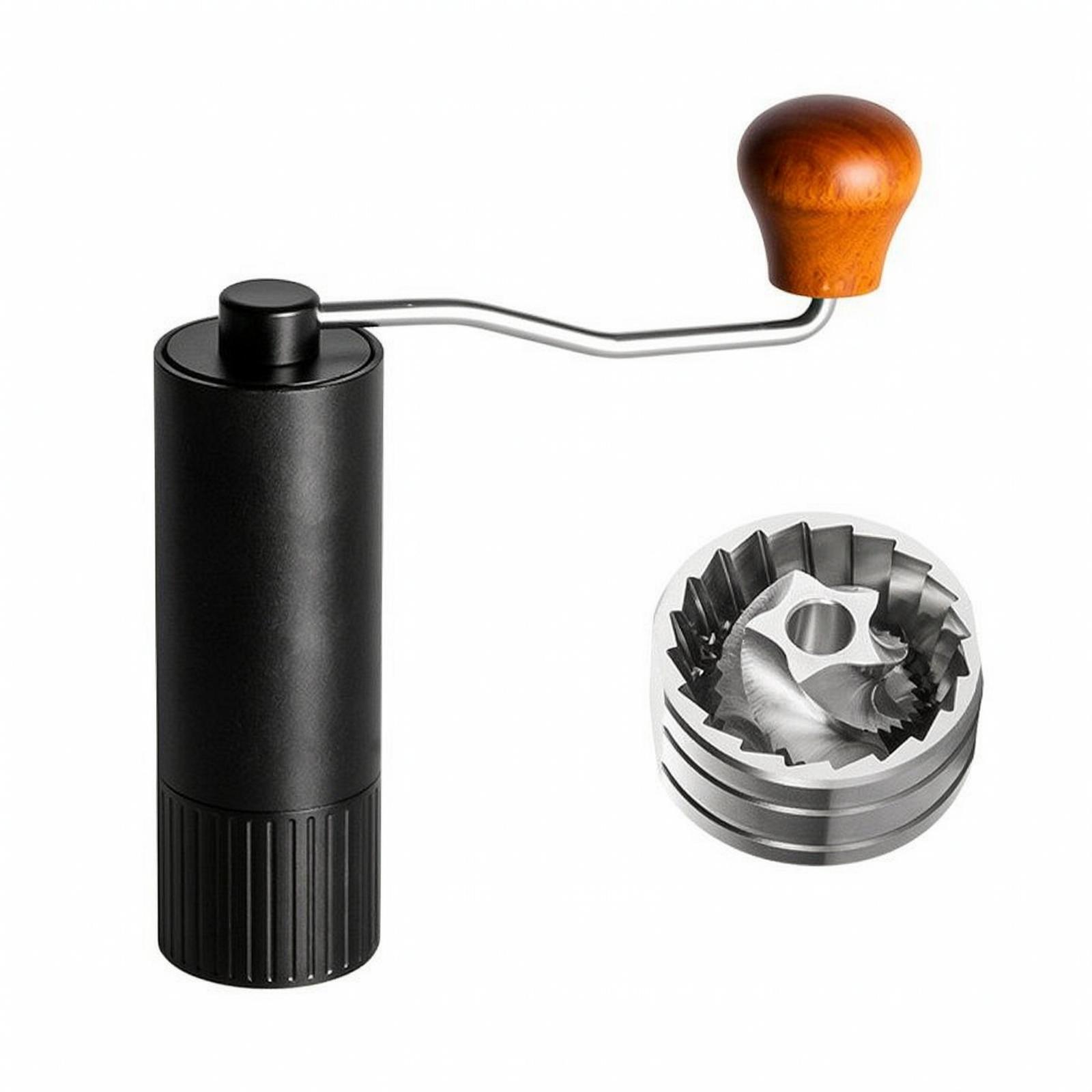 Burr Hand Grinder - Hand Crank Coffee Grinder with Wooden
