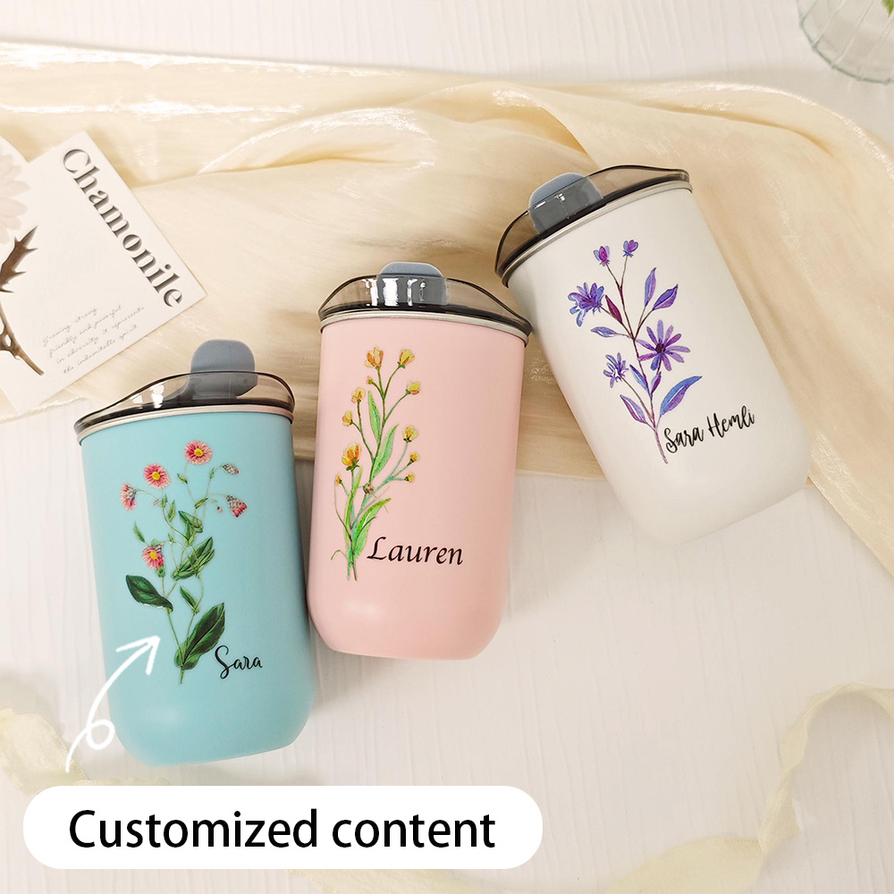 Custom Birth Flower Stainless  - Coffee Tea Name 评论和价格