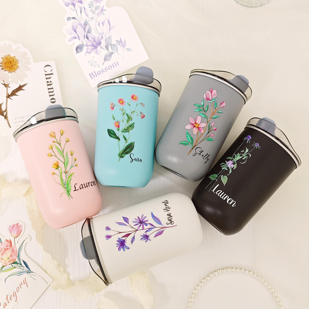 Custom Birth Flower Stainless  - Coffee Tea Name 评论和价格