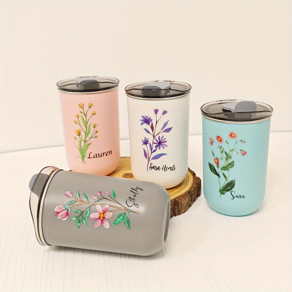 Custom Birth Flower Stainless  - Coffee Tea Name 评论和价格
