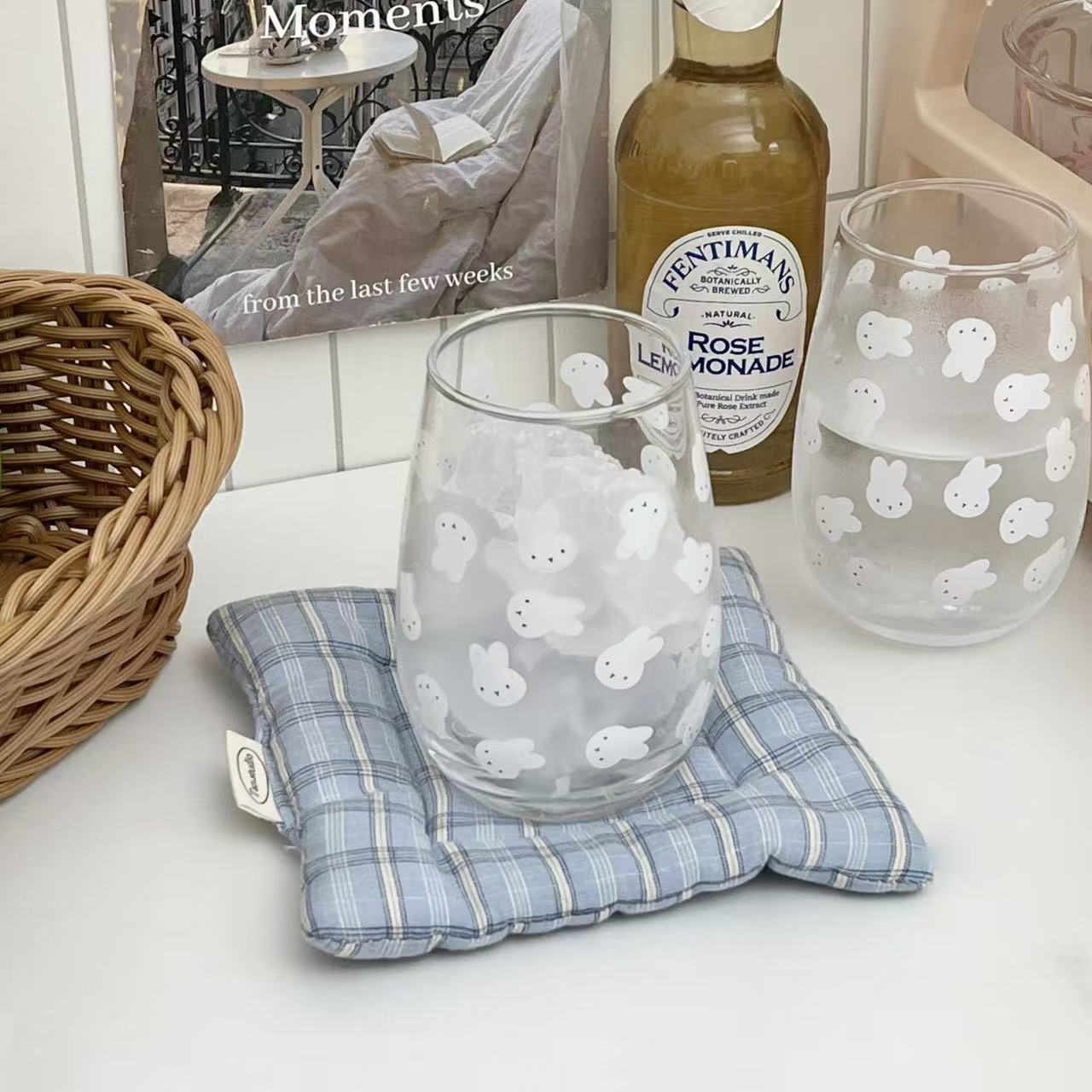 Cute Miffy Rabbit Printed Glas - Coffee Tea With Milk 评论和价格