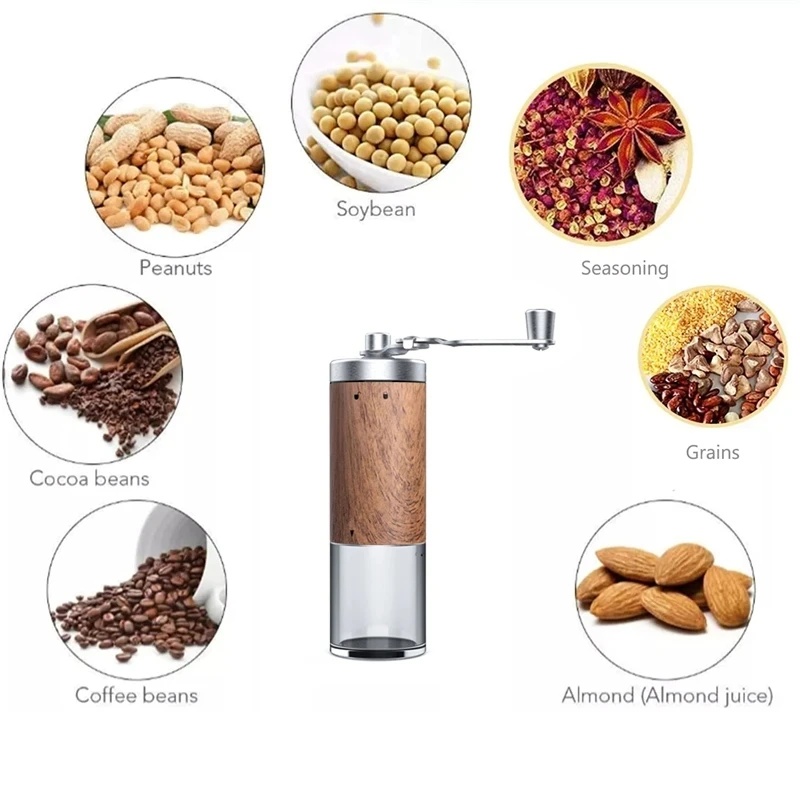Portable Wood‑Grain Manual Cof - Burr Hand Grinder 评论和价格