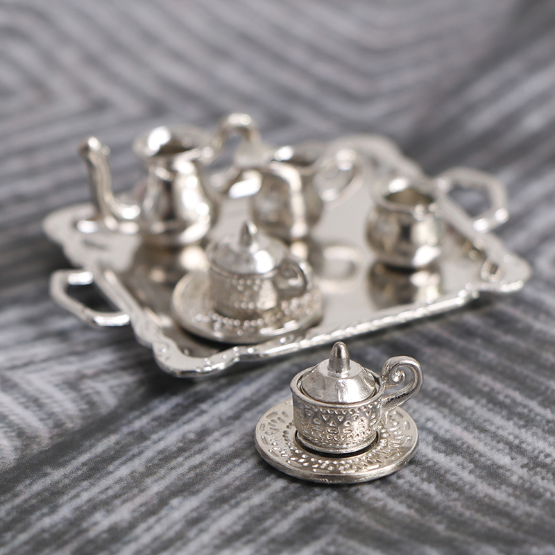 10pcs/Set 1/12 Dollhouse Minia - Coffee Tea And Sugar Set 评论和价格