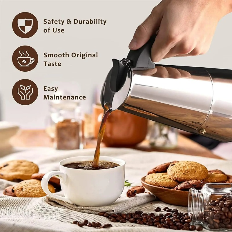 6 Cup Mocha Pot Stainless Stee - Moka Pot Stove 评论和价格