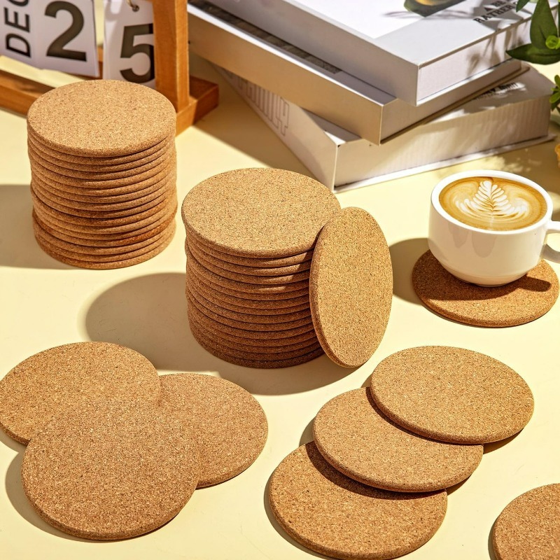 Natural Wooden Round Cork Coas - Xbloom Coffee Tea 评论和价格