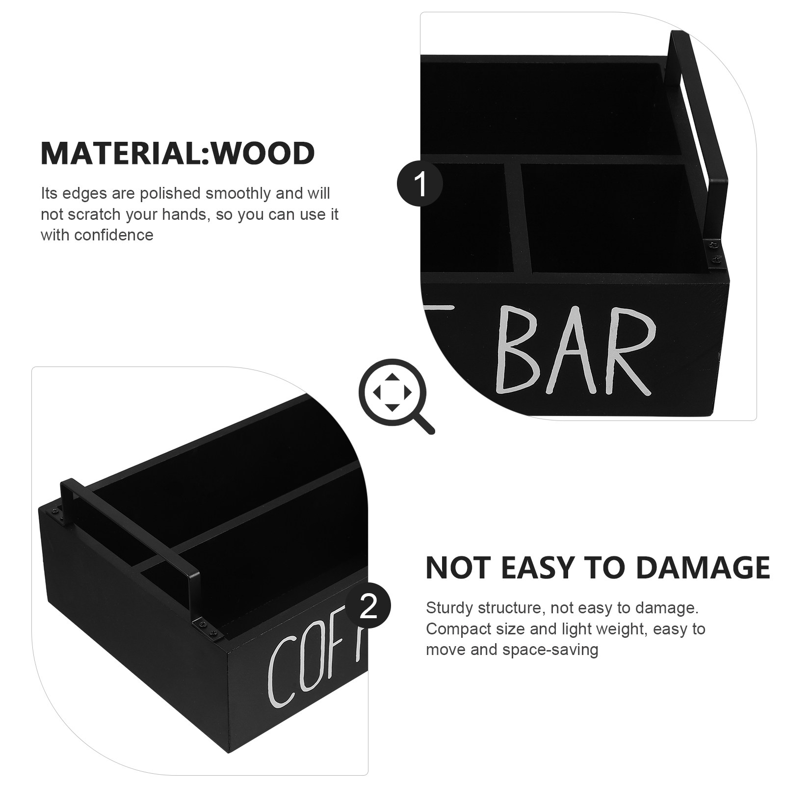 Wooden Tea Bag Organizer Multi - Coffee Tea Sugar 评论和价格