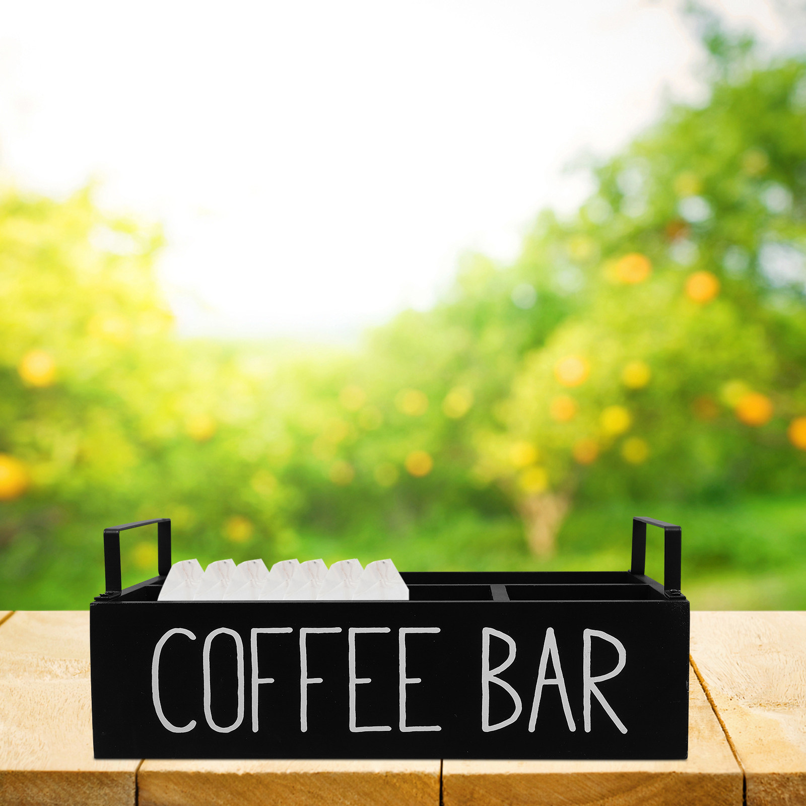 Wooden Tea Bag Organizer Multi - Coffee Tea Sugar 评论和价格