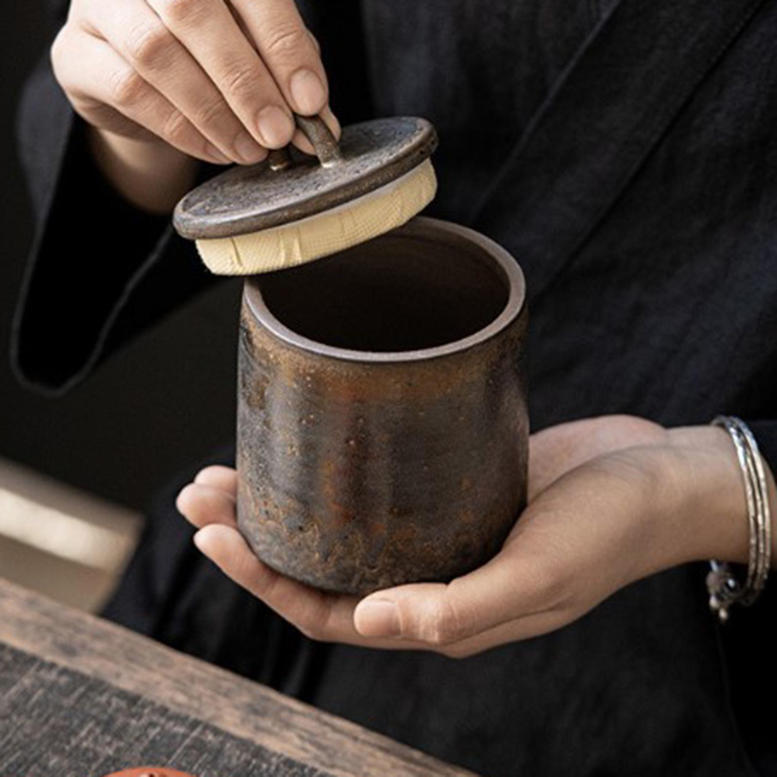 Ceramic Tea Canister with Airt - Coffee Tea Sugar 评论和价格