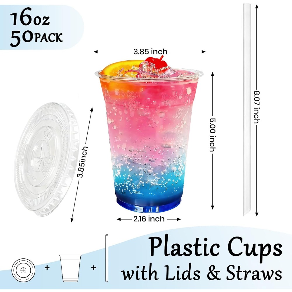 50 Pack 16oz Disposable Cups w - Coffee Tea Images 评论和价格