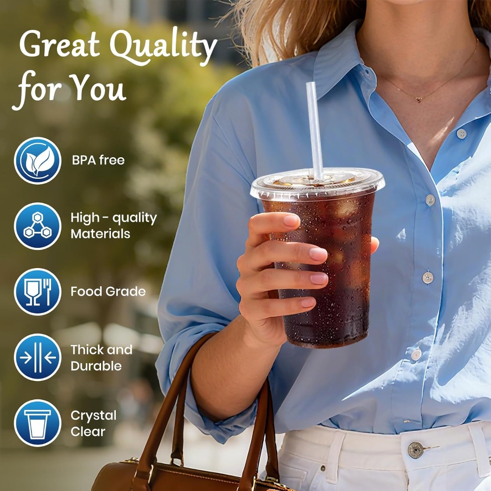 50 Pack 16oz Disposable Cups w - Coffee Tea Images 评论和价格