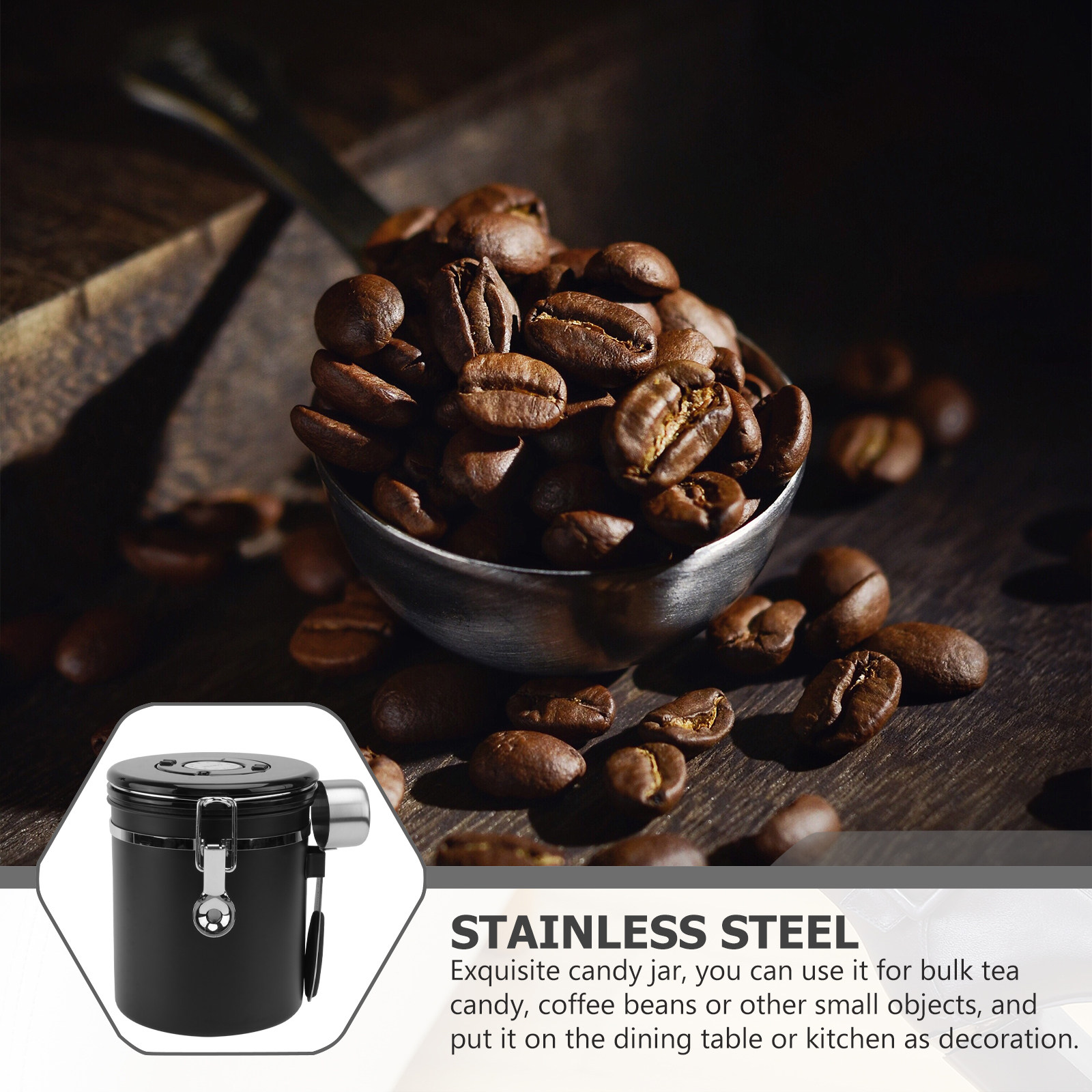1Pcs Coffee Bean Storage Conta - Coffee Tea Sugar 评论和价格