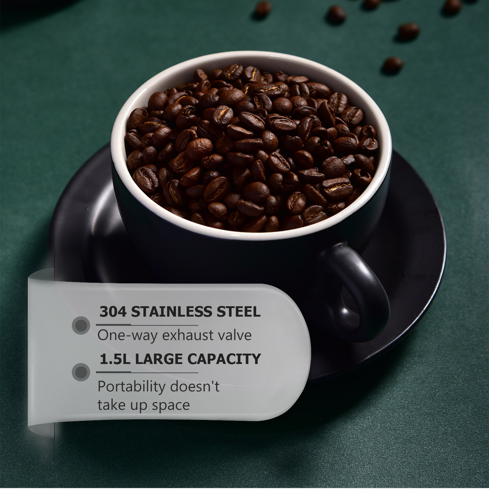 1Pcs Coffee Bean Storage Conta - Coffee Tea Sugar 评论和价格