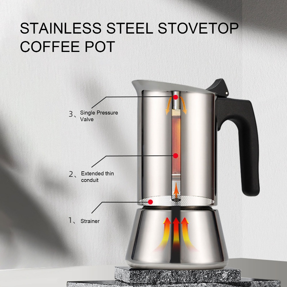 Stainless Steel Moka Pot Large - Moka Pot Stove 评论和价格