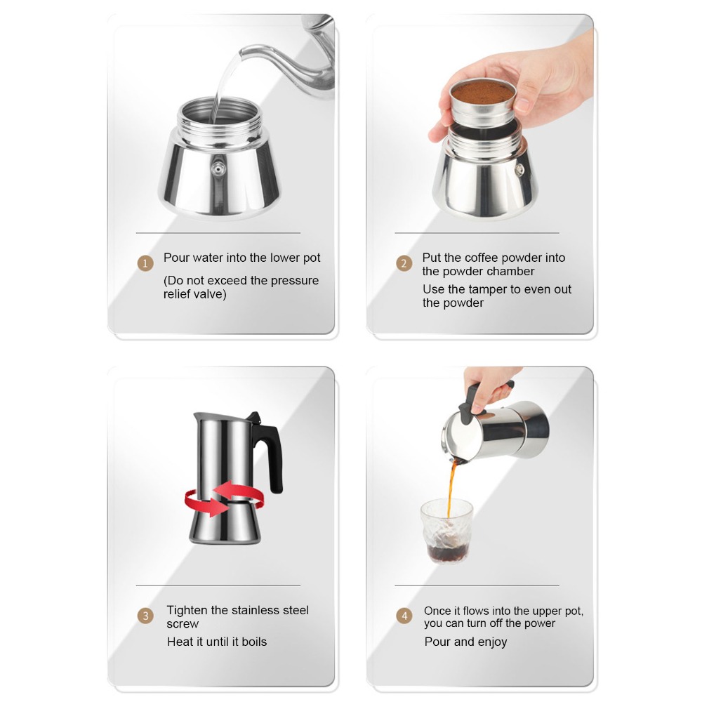 Stainless Steel Moka Pot Large - Moka Pot Stove 评论和价格