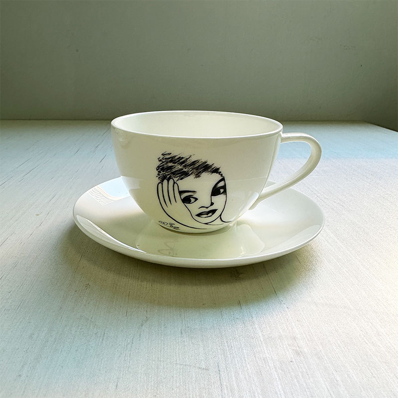 Ceramic Cup Hand Drawn Charact - Coffee Tea Images 评论和价格