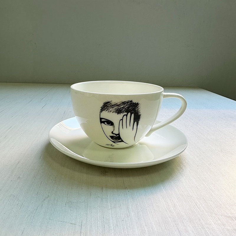 Ceramic Cup Hand Drawn Charact - Coffee Tea Images 评论和价格