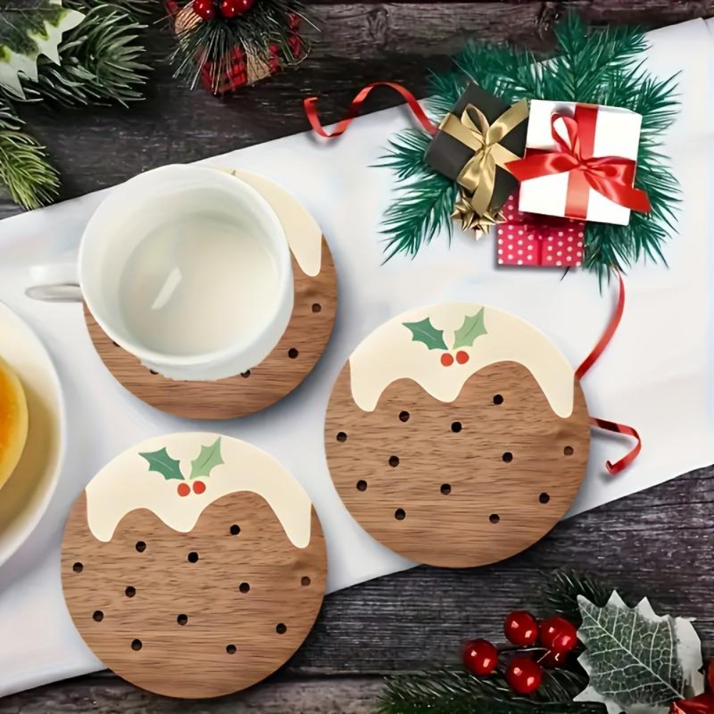 Wooden Cup Coasters Set Puddin - Xbloom Coffee Tea 评论和价格