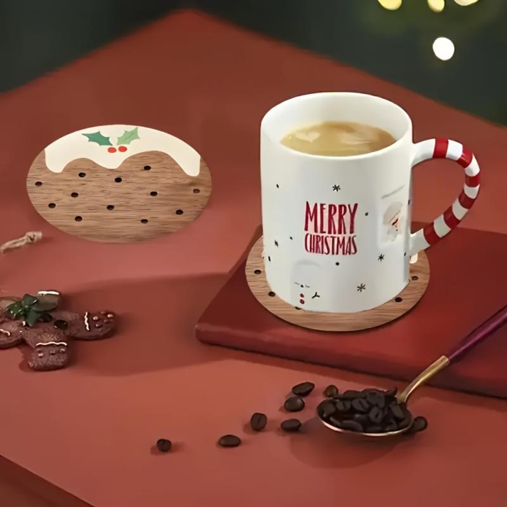 Wooden Cup Coasters Set Puddin - Xbloom Coffee Tea 评论和价格