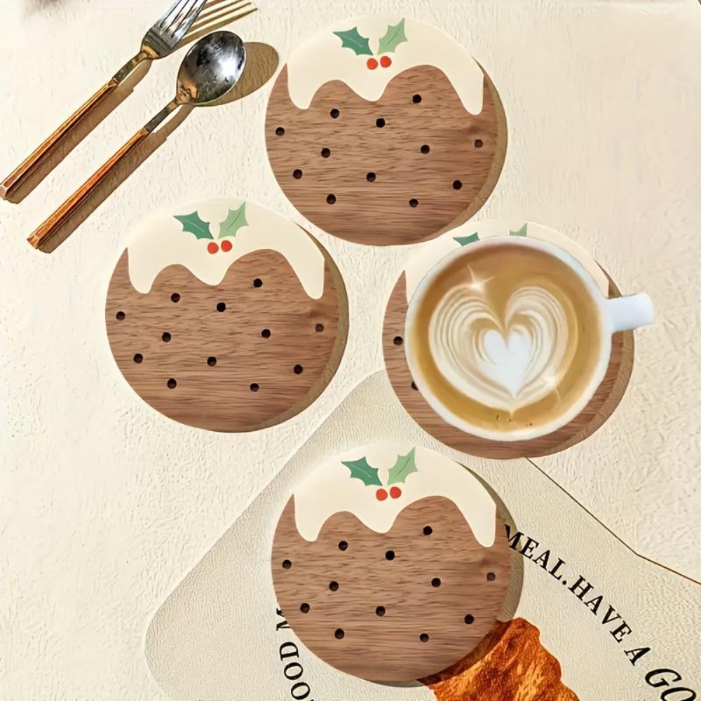Wooden Cup Coasters Set Puddin - Xbloom Coffee Tea 评论和价格