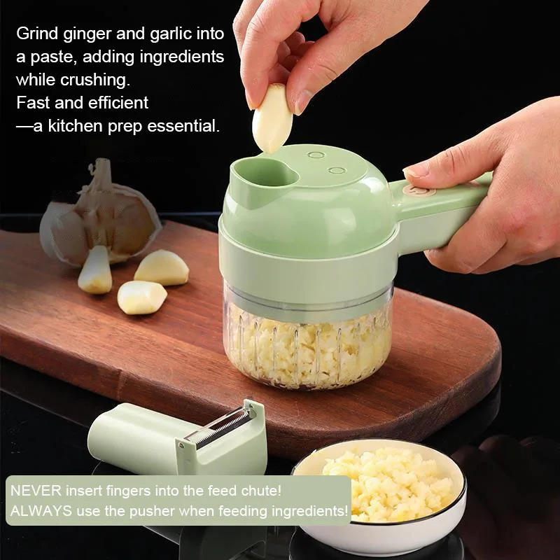 4 IN 1 Electric Vegetable Cutt - Burr Hand Grinder 评论和价格